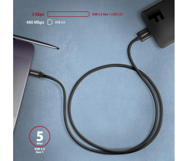 Axagon Kabel BUMM3-CM10AB SPEED Micro-B USB - USB-C 3.2 Gen 1 1 m - 1485430 - zdjęcie